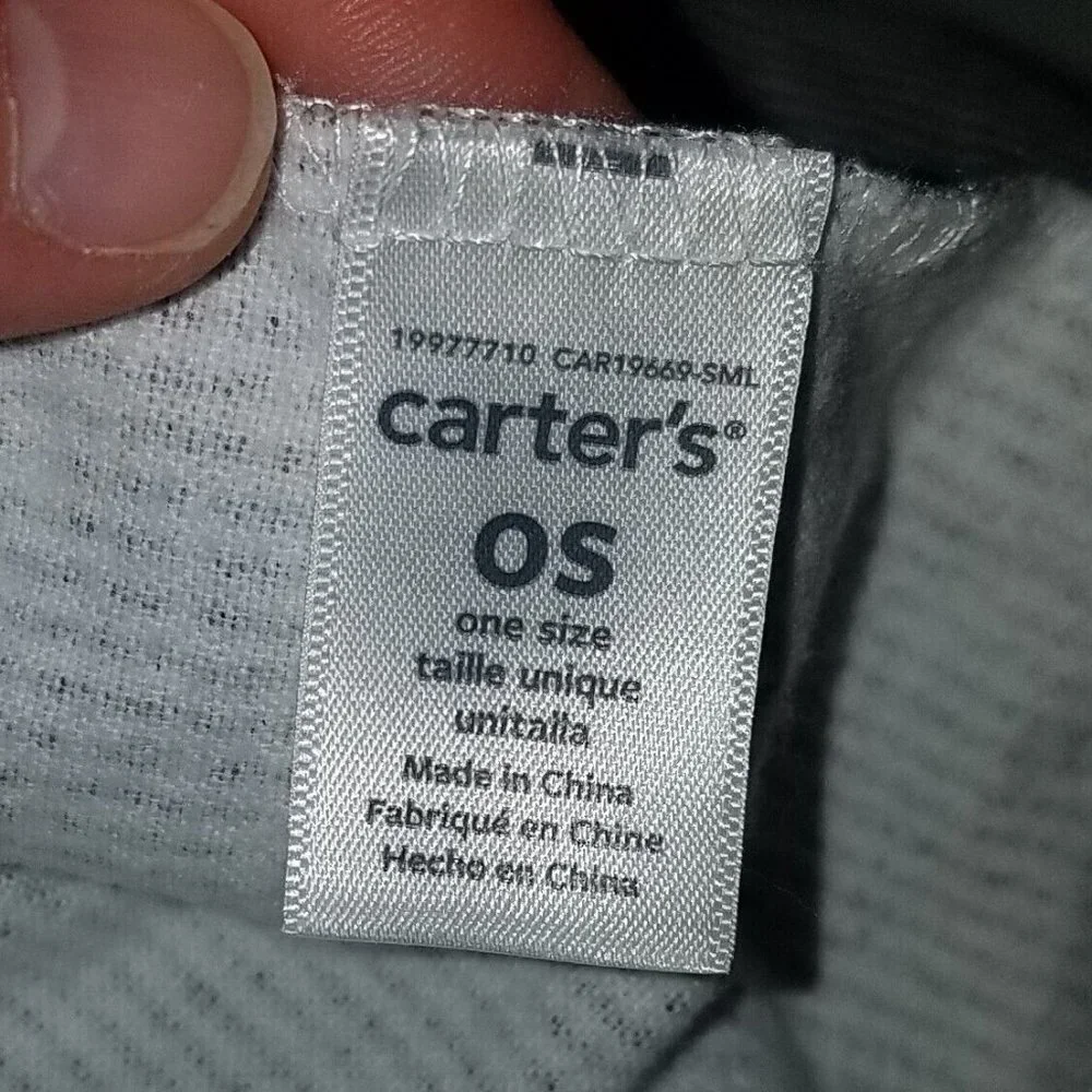 Carter's Gray White Striped Receiving Blanket Lovey Security Flannel 100% Cotton